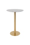 Stół okrągły barowy Bolzano glamour marmur złoty połysk do kuchni i jadalni 70 cm ( Rozmiar: uniwersalny )