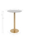 Stół okrągły barowy Bolzano glamour marmur złoty połysk do kuchni i jadalni 70 cm ( Rozmiar: uniwersalny )