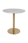 Stół okrągły Bolzano 90 cm szary marmur złoty nowoczesny do jadalni House Nordic ( Rozmiar: uniwersalny )