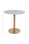 Stół okrągły Bolzano 90 cm szary marmur złoty nowoczesny do jadalni House Nordic ( Rozmiar: uniwersalny )