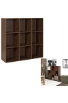 Regał na książki Tiffany 9 półek orzech ciemny do salonu Intesi ( Rozmiar: uniwersalny )