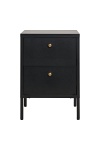 Szafka nocna Dalby czarna metalowa loftowa z 2 szufladami ( Rozmiar: uniwersalny )