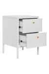 Szafka nocna Dalby biała metalowa loftowa z 2 szufladami 40 cm ( Rozmiar: uniwersalny )