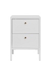 Szafka nocna Dalby biała metalowa loftowa z 2 szufladami 40 cm ( Rozmiar: uniwersalny )