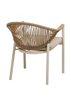 Krzesło Abela boho do jadalni i na taras z poduszką piaskowe ( Rozmiar: uniwersalny )