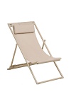 Krzesło plażowe Curtis taupe leżak plażowy składany z regulowanym oparciem ( Rozmiar: uniwersalny )