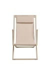 Krzesło plażowe Curtis taupe leżak plażowy składany z regulowanym oparciem ( Rozmiar: uniwersalny )