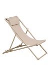 Krzesło plażowe Curtis taupe leżak plażowy składany z regulowanym oparciem ( Rozmiar: uniwersalny )