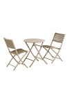 Zestaw mebli ogrodowych Arcas bistro taupe metalowy na taras 2 krzesła i stół ( Rozmiar: uniwersalny )