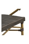 Krzesło Calda boho ciemnobrązowe z podłokietnikami do jadalni i tarasu ( Rozmiar: uniwersalny )