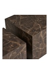 Prague zestaw 2 stolików kawowych kwadratowych marmurowych brązowy ( Rozmiar: uniwersalny )