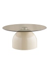 Stolik kawowy Ravello okrągły szklany nowoczesny szaro‑beżowy 70 cm ( Rozmiar: uniwersalny )
