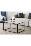 Stolik kawowy Vita prostokątny trawertyn loftowy czarny 90x60 do salonu ( Rozmiar: uniwersalny )
