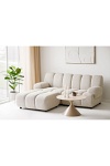 Sofa modułowa Taza 2,5‑osobowa z pufą piaskowa lewa do salonu ( Rozmiar: uniwersalny )