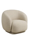Fotel wypoczynkowy Hawkes obrotowy do salonu beżowy skandynawski ( Rozmiar: uniwersalny )