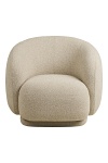 Fotel wypoczynkowy Hawkes obrotowy do salonu beżowy skandynawski ( Rozmiar: uniwersalny )
