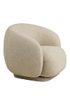 Fotel wypoczynkowy Hawkes obrotowy do salonu beżowy skandynawski ( Rozmiar: uniwersalny )