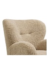 Fotel wypoczynkowy Lunaro futrzany jasnobrązowy do salonu skandynawski ( Rozmiar: uniwersalny )