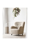 Fotel wypoczynkowy Lunaro futrzany jasnobrązowy do salonu skandynawski ( Rozmiar: uniwersalny )