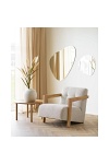 Fotel wypoczynkowy Caracas beżowy skandynawski do salonu dąb naturalny ( Rozmiar: uniwersalny )
