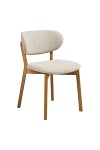 Krzesło Dunkirk skandynawskie dębowe tapicerowane beżowe do jadalni ( Rozmiar: uniwersalny )