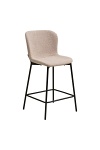Hoker Maceda bouclé beżowy z oparciem 65 cm do kuchni na wyspę ( Rozmiar: uniwersalny )
