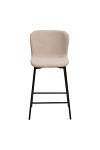 Hoker Maceda bouclé beżowy z oparciem 65 cm do kuchni na wyspę ( Rozmiar: uniwersalny )