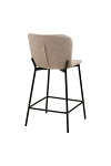 Hoker Maceda bouclé beżowy z oparciem 65 cm do kuchni na wyspę ( Rozmiar: uniwersalny )