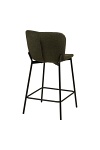 Hoker Maceda bouclé zielony do kuchni 65 cm z oparciem nowoczesny ( Rozmiar: uniwersalny )