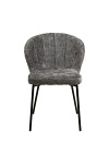 Krzesło Roanne szare tapicerowane do jadalni na czarnych nogach nowoczesne ( Rozmiar: uniwersalny )