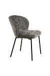Krzesło Roanne szare tapicerowane do jadalni na czarnych nogach nowoczesne ( Rozmiar: uniwersalny )