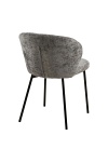 Krzesło Roanne szare tapicerowane do jadalni na czarnych nogach nowoczesne ( Rozmiar: uniwersalny )
