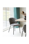 Krzesło Roanne szare tapicerowane do jadalni na czarnych nogach nowoczesne ( Rozmiar: uniwersalny )
