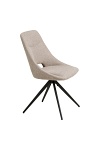 Krzesło Dokka obrotowe piaskowe tapicerowane do jadalni na czarnych nogach ( Rozmiar: uniwersalny )