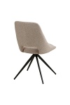 Krzesło Dokka obrotowe piaskowe tapicerowane do jadalni na czarnych nogach ( Rozmiar: uniwersalny )