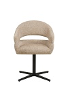 Krzesło Dover obrotowe tapicerowane do jadalni piaskowy melanż z podłokietnikami ( Rozmiar: uniwersalny )