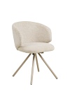 Fulham krzesło tapicerowane obrotowe piaskowe do jadalni i salonu ( Rozmiar: uniwersalny )