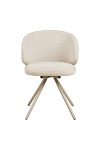 Fulham krzesło tapicerowane obrotowe piaskowe do jadalni i salonu ( Rozmiar: uniwersalny )