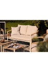 Zestaw mebli ogrodowych Abela piaskowy technorattan z poduszkami na taras ( Rozmiar: uniwersalny )