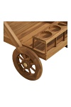 Wózek barowy Pasaku drewniany z drewna tekowego na kółkach do jadalni ( Rozmiar: uniwersalny )