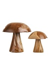Dekoracja ogrodowa Mushrooms House Nordic komplet z drewna tekowego naturalny ( Rozmiar: uniwersalny )