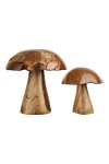 Dekoracja ogrodowa Mushrooms House Nordic komplet z drewna tekowego naturalny ( Rozmiar: uniwersalny )