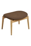 Podnóżek tapicerowany Olvera skandynawski do salonu dąb naturalny brązowy ( Rozmiar: uniwersalny )
