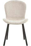 Krzesło Esra beżowe tapicerowane do jadalni nowoczesne na czarnych nogach ( Rozmiar: uniwersalny )