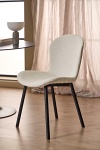 Krzesło Esra beżowe tapicerowane do jadalni nowoczesne na czarnych nogach ( Rozmiar: uniwersalny )