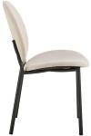 Krzesło Cliff beżowe do jadalni tapicerowane nowoczesne na czarnych nogach ( Rozmiar: uniwersalny )