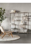 Regał loftowy Seaford II Actona beżowy na książki do salonu 77 cm ( Rozmiar: uniwersalny )