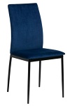 Actona Demina krzesło welurowe granatowe do jadalni na czarnych nogach ( Rozmiar: uniwersalny )