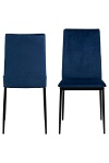 Actona Demina krzesło welurowe granatowe do jadalni na czarnych nogach ( Rozmiar: uniwersalny )