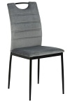 Actona Dia szare krzesło welurowe do jadalni nowoczesne na czarnych nogach ( Rozmiar: uniwersalny )